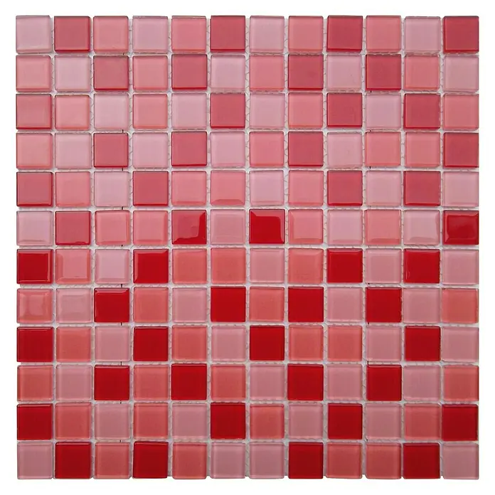 Baldosa de mosaico Murano - 30 x 30 cm, Rojo - Vista frontal