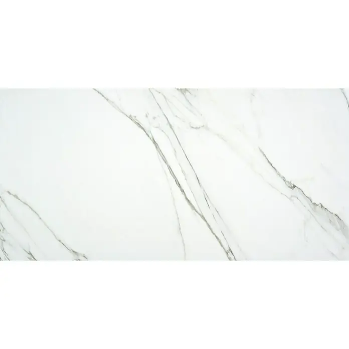 BHS Showroom Pavimento porcelánico Aston - 60 x 120 cm, Blanco, Rectificado, Marmolado - Primer plano
