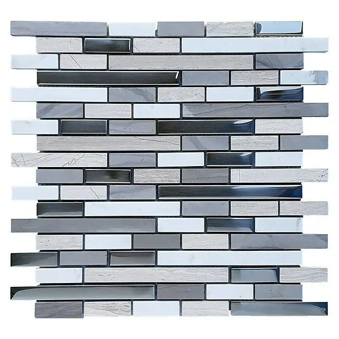 Baldosa de mosaico Osaka - 30 x 30 cm, Gris - Vista frontal