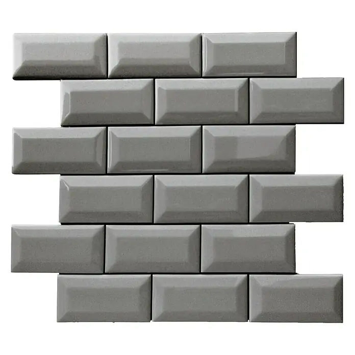 BHS Showroom Baldosa de mosaico Mini-Metro - 30 x 30 cm, Gris oscuro - Vista frontal