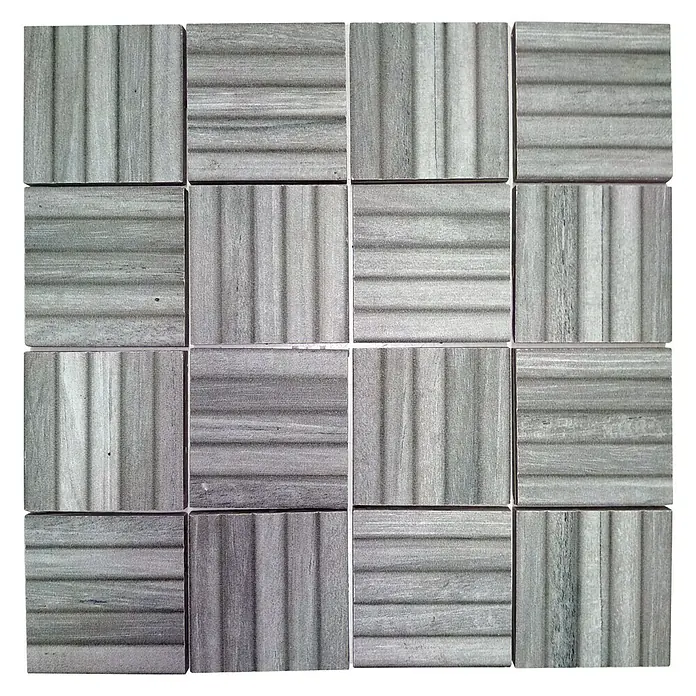 BHS Showroom Baldosa de mosaico Landes - 30 x 30 cm, Gris - Vista frontal