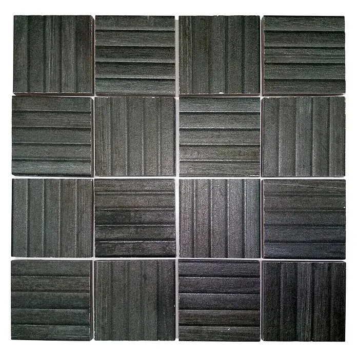 BHS Showroom Baldosa de mosaico Landes - 30 x 30 cm, Negro - Vista frontal