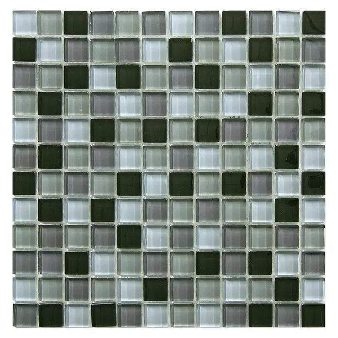 Baldosa de mosaico Murano - 30 x 30 cm, Negro - Vista frontal