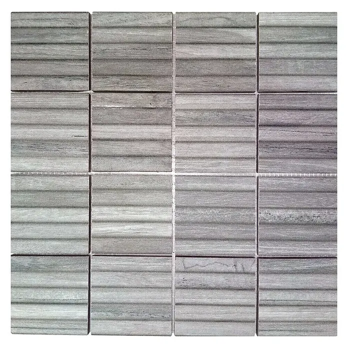 BHS Showroom Baldosa de mosaico Oregon - 30 x 30 cm, Gris - Vista frontal