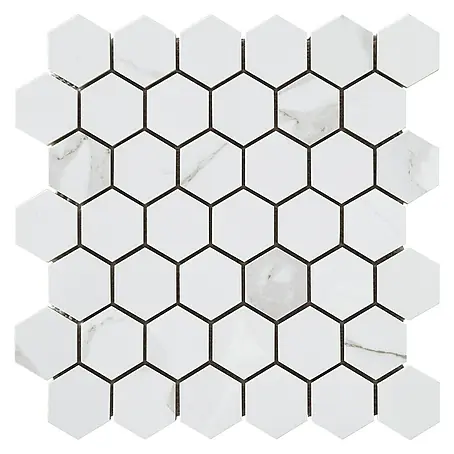 Baldosa de mosaico Calacatta Hexágono