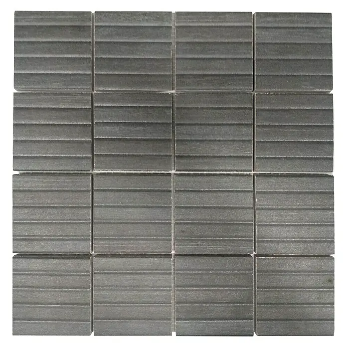 BHS Showroom Baldosa de mosaico Oregon - 30 x 30 cm, Negro - Vista frontal
