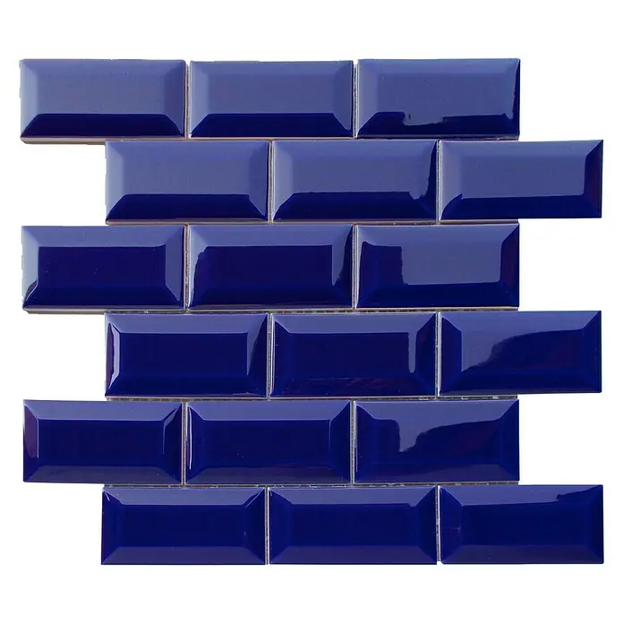 BHS Showroom Baldosa de mosaico Mini-Metro - 30 x 30 cm, Cobalto - Vista frontal