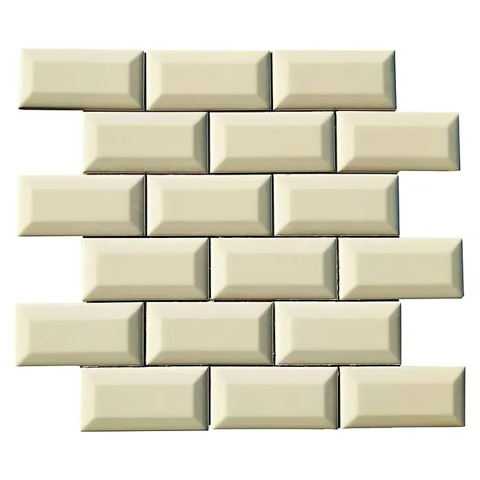 BHS Showroom Baldosa de mosaico Mini-Metro - 30 x 30 cm, Marfil - Vista frontal