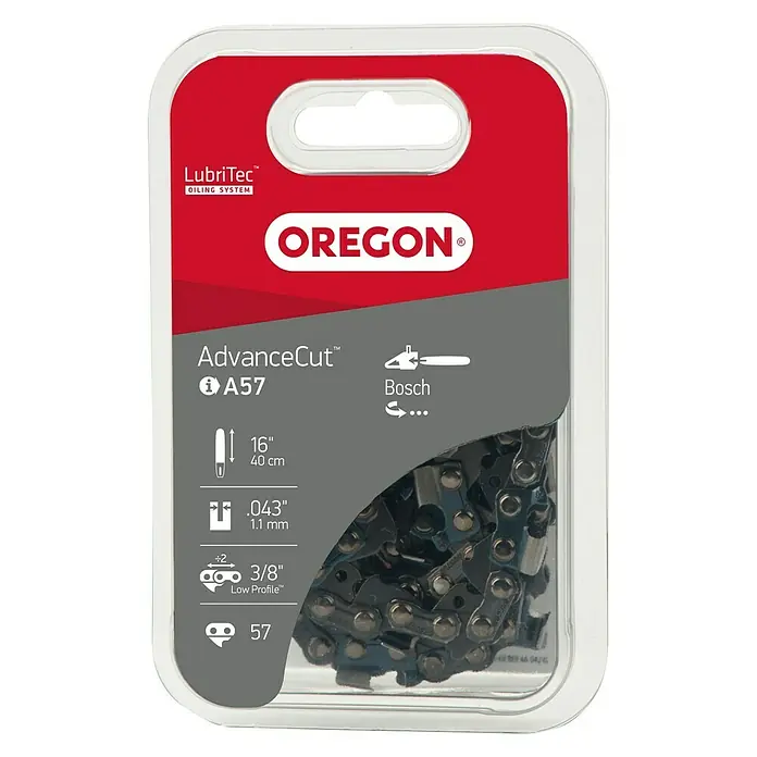 Oregon Lanac za motorne pile Micro-Lite - Duljina reza: 40 cm, Broj karike lanca: 57 Kom., Širina utora: 1,1 mm - Pogled sprijeda