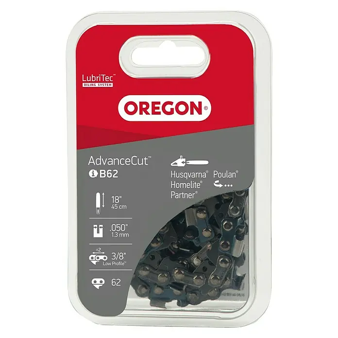 Oregon Lanac za motorne pile - Duljina reza: 45 cm, Broj karike lanca: 62 Kom., Širina utora: 1,3 mm - Pogled sprijeda