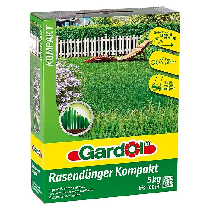 Gardol Rasendünger Kompakt - 5 kg, Inhalt ausreichend für ca.: 100 m² - Vorderansicht