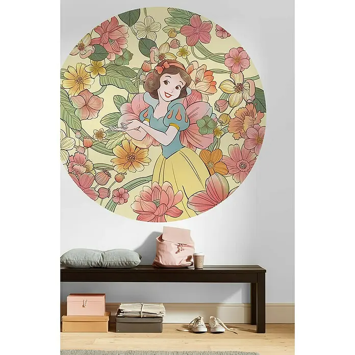 Komar Dots Fototapete rund Snow White Endless Summer - 125 cm, Selbstklebend - Stimmungsaufnahme
