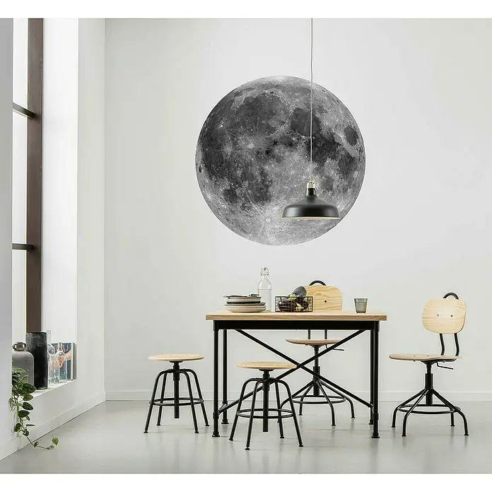 Komar Dots Fototapete rund Moon - 125 cm, Selbstklebend - Stimmungsaufnahme