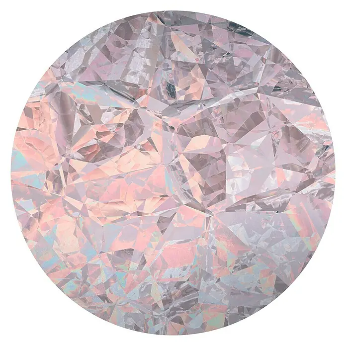 Komar Dots Fototapete rund Glossy Crystals - 125 cm, Selbstklebend - Draufsicht