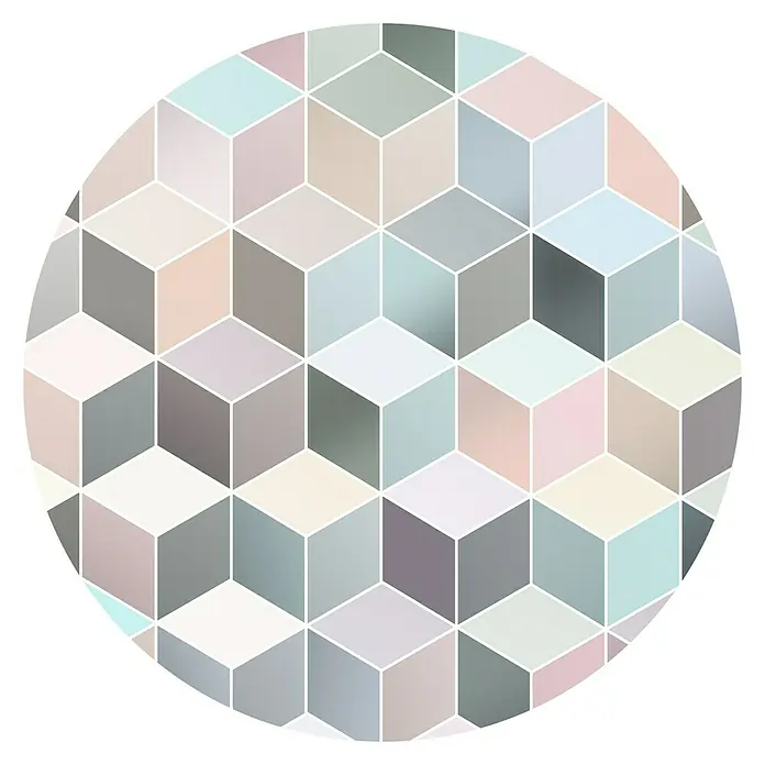 Komar Dots Fototapete rund Pastel Deluxe - 125 cm, Selbstklebend - Draufsicht