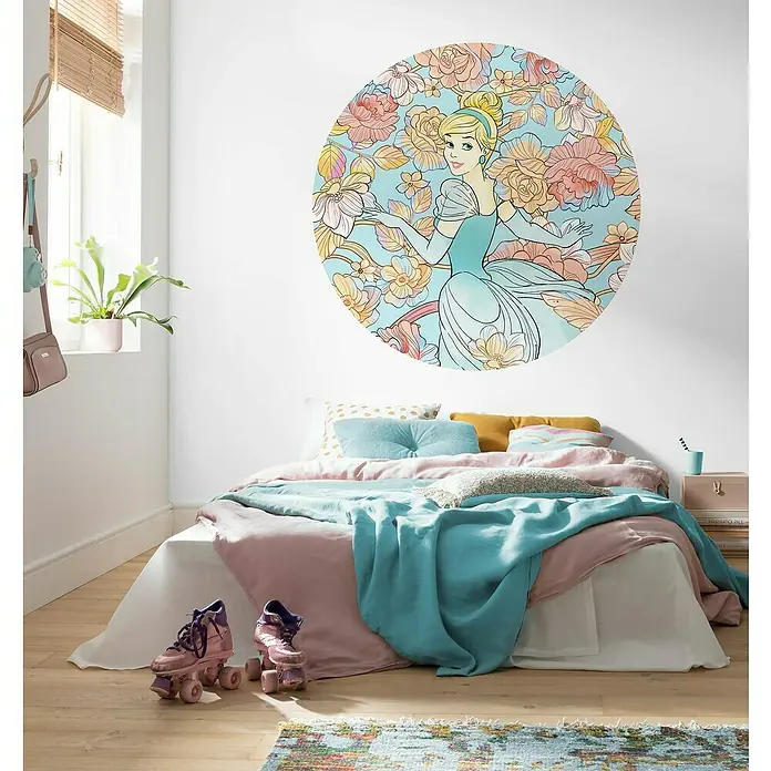Komar Dots Fototapete rund Cinderella Pastel Dreams - 125 cm, Selbstklebend - Stimmungsaufnahme