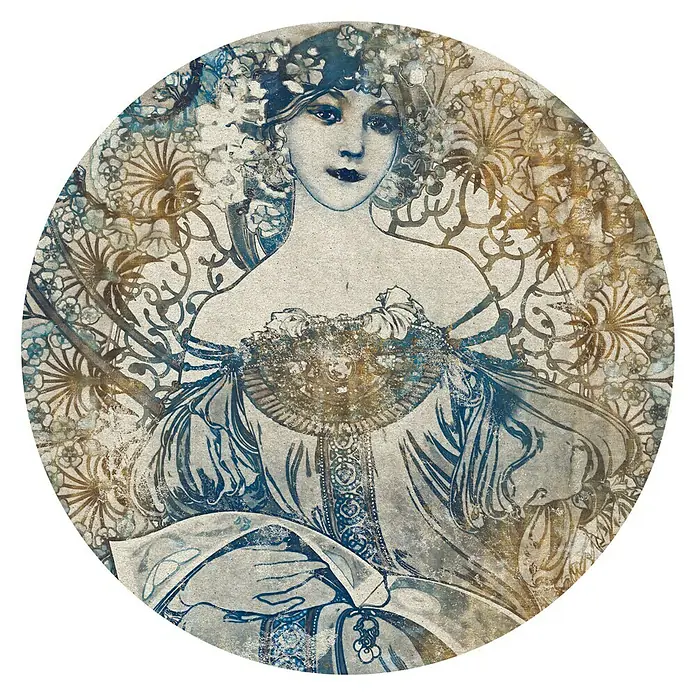 Komar Dots Fototapete rund Goddess - 125 cm, Selbstklebend - Draufsicht