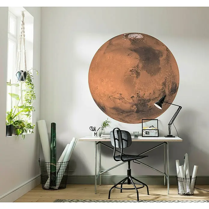 Komar Dots Fototapete rund Mars - 125 cm, Selbstklebend - Stimmungsaufnahme
