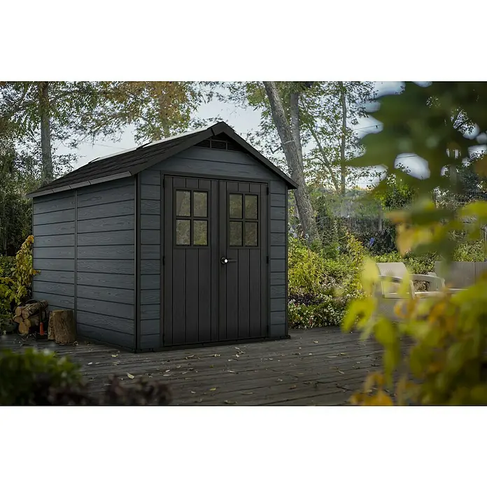 Keter Caseta para jardín Newton 7511 - 350 cm, 228 cm, Plástico, Gris - Foto ambiente
