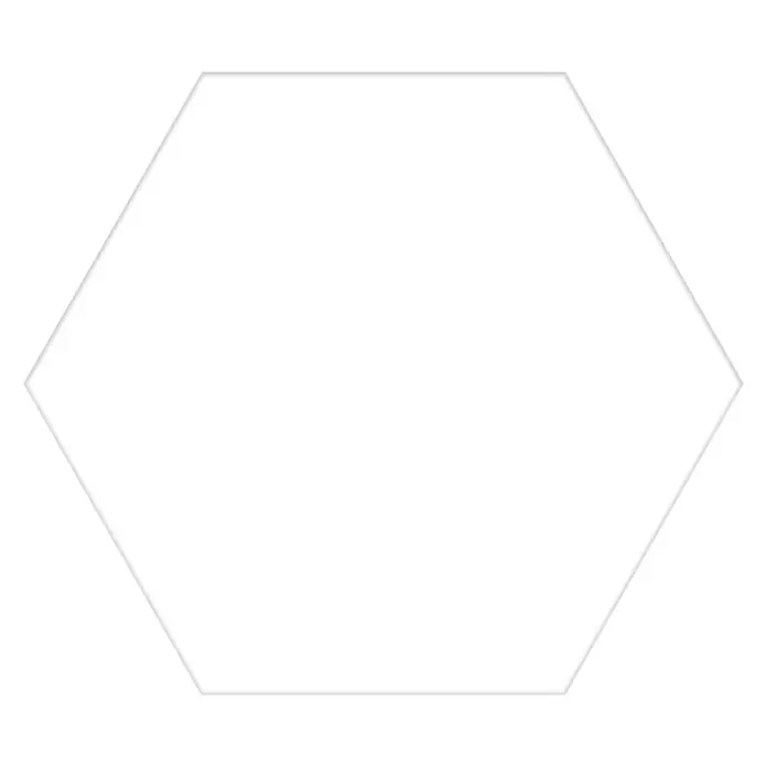 Feinsteinzeugfliese Hexagon Basic White - 22 x 25 cm, Weiß, Matt - Draufsicht