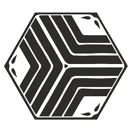 Feinsteinzeugfliese Hexagon Jasmine Black