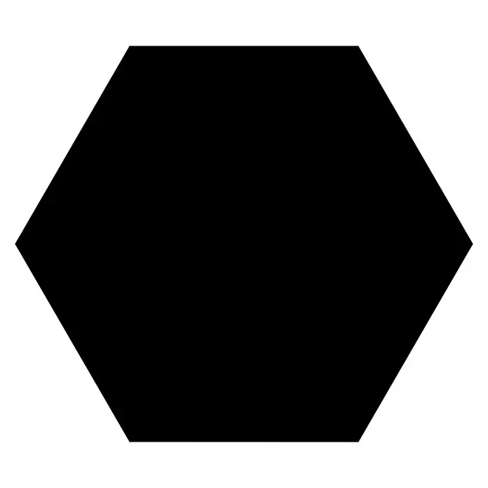 Feinsteinzeugfliese Hexagon Basic Black - 22 x 25 cm, Schwarz, Matt - Draufsicht