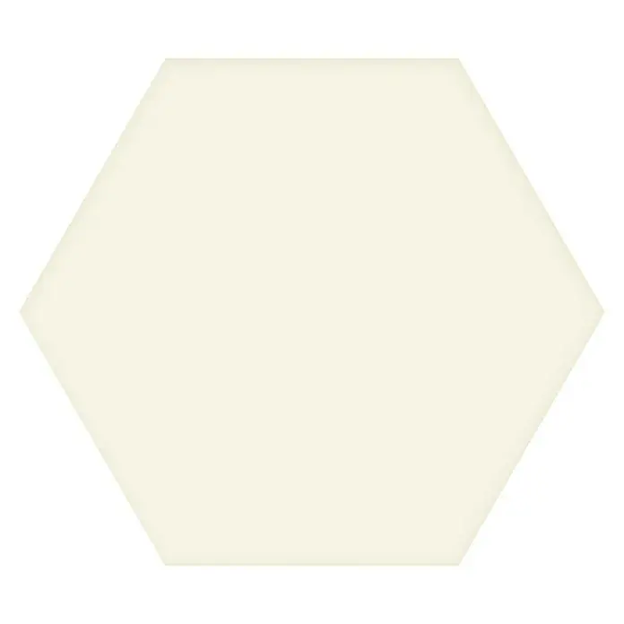 Feinsteinzeugfliese Hexagon Basic Cotton - 22 x 25 cm, Creme, Matt - Draufsicht