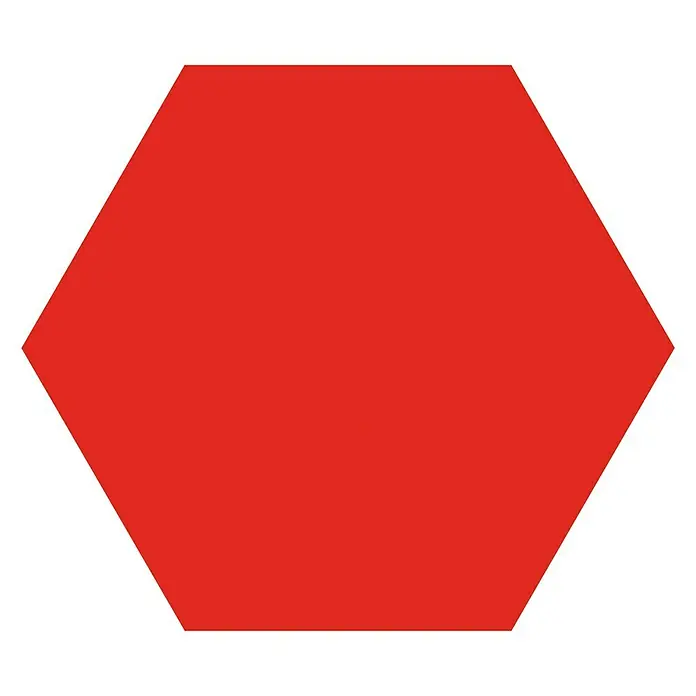 Feinsteinzeugfliese Hexagon Basic Red - 22 x 25 cm, Rot, Matt - Draufsicht