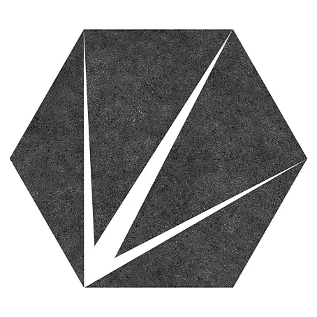 Feinsteinzeugfliese Hexagon Trident Nero