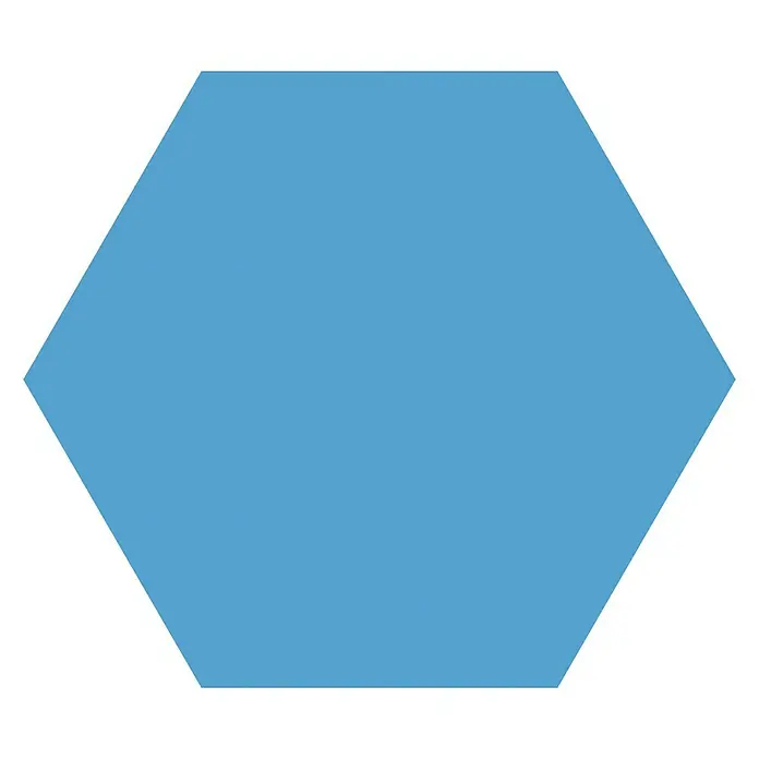 Feinsteinzeugfliese Hexagon Basic Niagara - 22 x 25 cm, Blau, Matt - Draufsicht