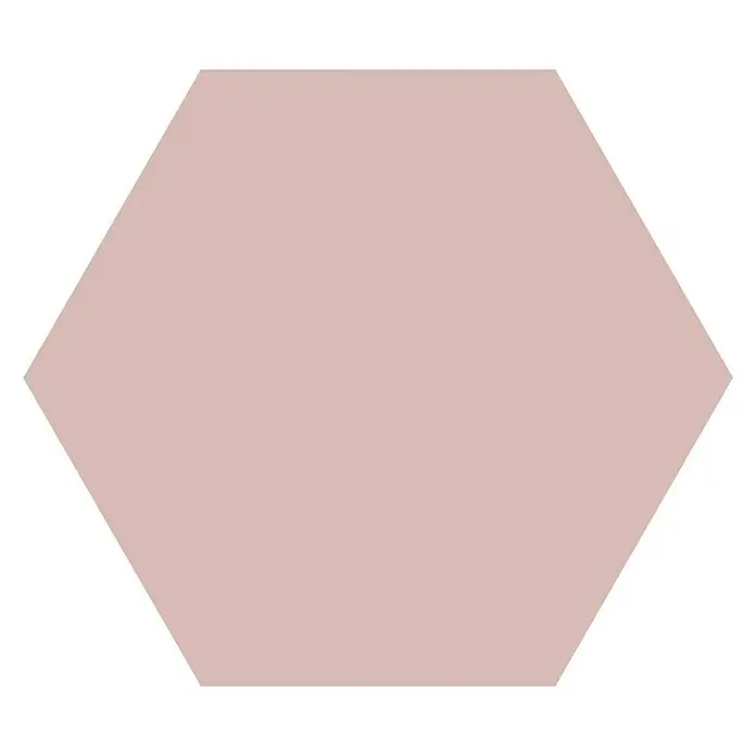 Feinsteinzeugfliese Hexagon Basic Rose - 22 x 25 cm, Rosa, Matt - Draufsicht