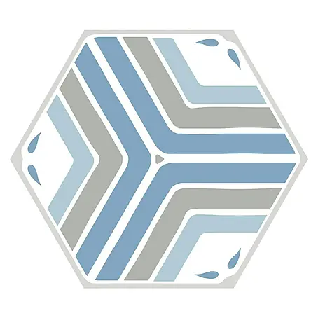 Feinsteinzeugfliese Hexagon Jasmine Blue