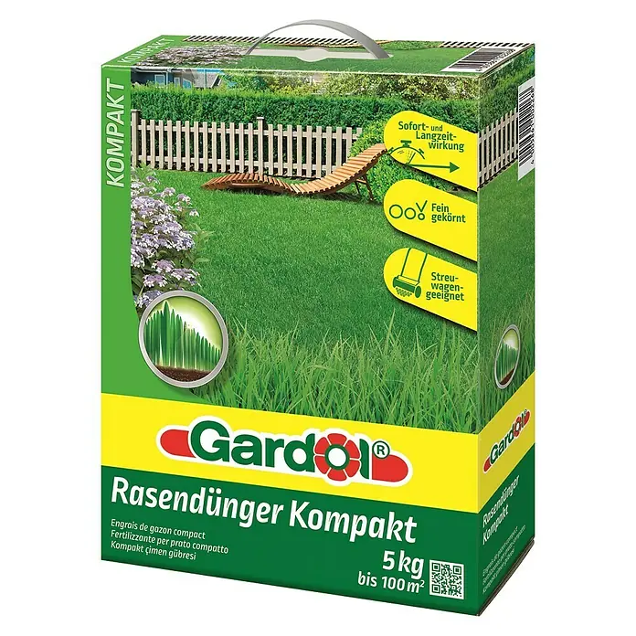 Gardol Rasendünger Kompakt - 5 kg, Inhalt ausreichend für ca.: 100 m² - Vorderansicht