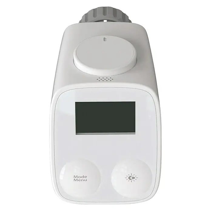 Essentials Heizkörper-Thermostat - Batteriebetrieben, Smarte Steuerung: Essentials Smart Home App, 115 x 64 x 61 mm - Vorderansicht