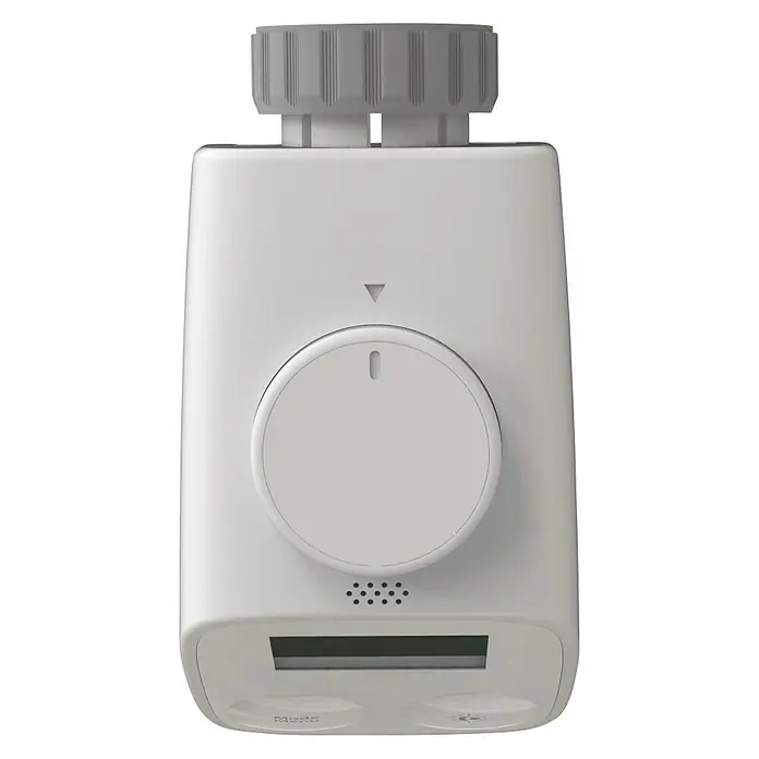 Essentials Heizkörper-Thermostat - Batteriebetrieben, Smarte Steuerung: Essentials Smart Home App, 115 x 64 x 61 mm - Ansicht von oben