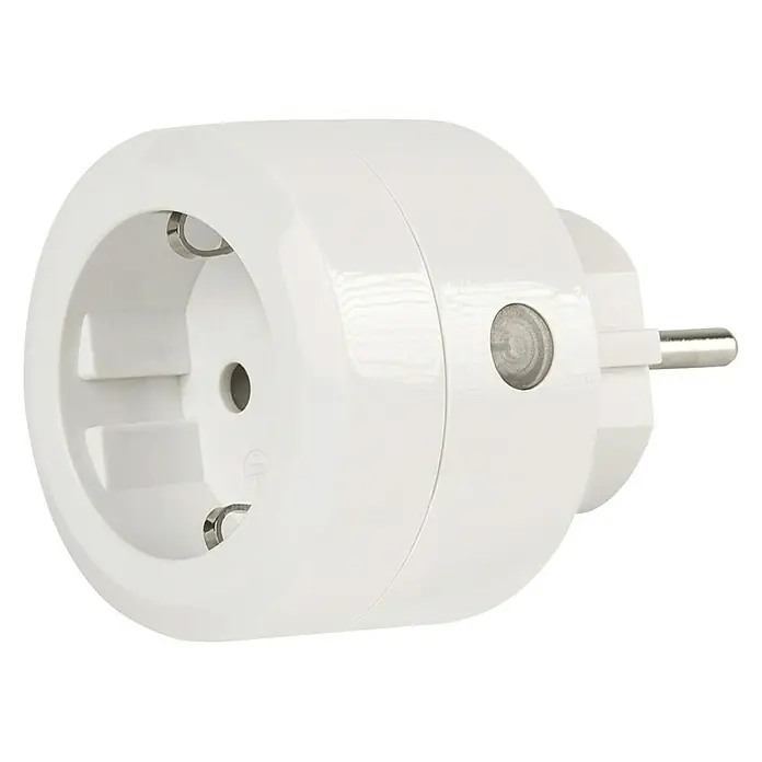Essentials WiFi-Schaltsteckdose - Weiß, 16 A, Max. Anschlussleistung: 3.680 W - Linke Seitenansicht