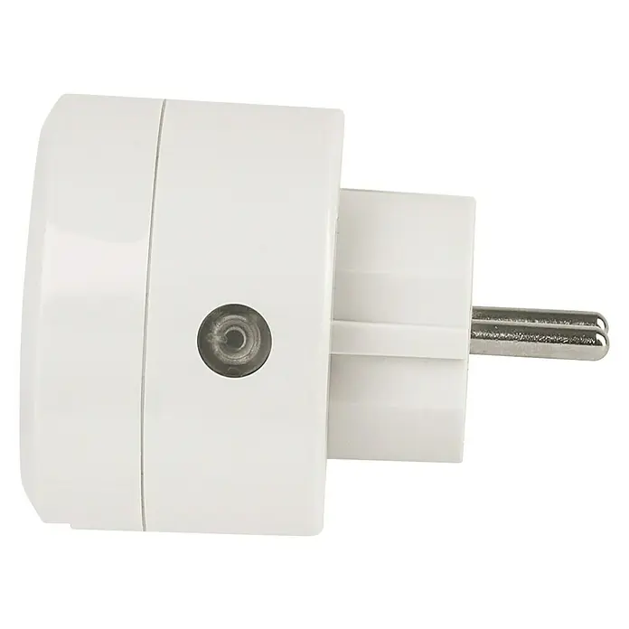 Essentials WiFi-Schaltsteckdose - Weiß, 10 A, Max. Anschlussleistung: 2.300 W - Linke Seitenansicht