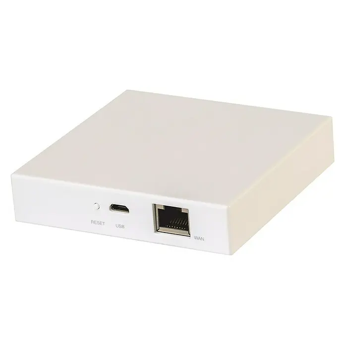 Essentials Gateway Zentrale - Weiß, 45 x 45 mm, ZigBee - Diagonale Ansicht