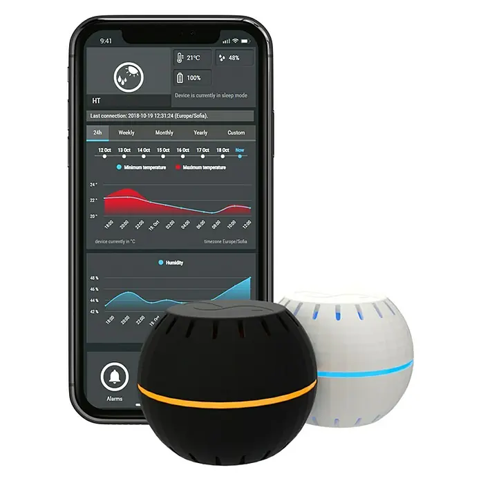 Shelly Temperatursensor H&T - Schwarz, Batteriebetrieben, Ø x H: 4,5 x 3,5 cm - Anwendungsbeispiel