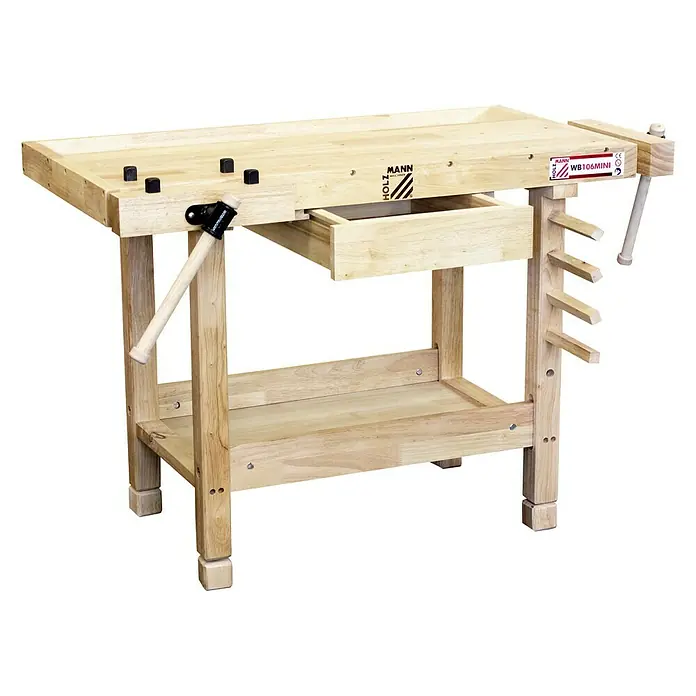Holzmann Kinder-Werkbank WB106 Mini - 1.060 x 610 x 700 mm - Diagonale Ansicht