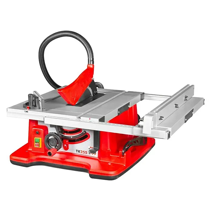 Holzmann Tischkreissäge TK255 - 1.800 W, Durchmesser Sägeblatt: 254 mm, Drehzahl: 4.800 U/min - Diagonale Ansicht