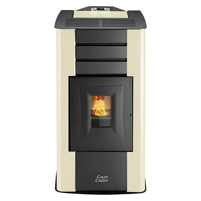 Last Calor Hidroestufa de pellets Asia - 12,7 kW, Crema - Vista frontal