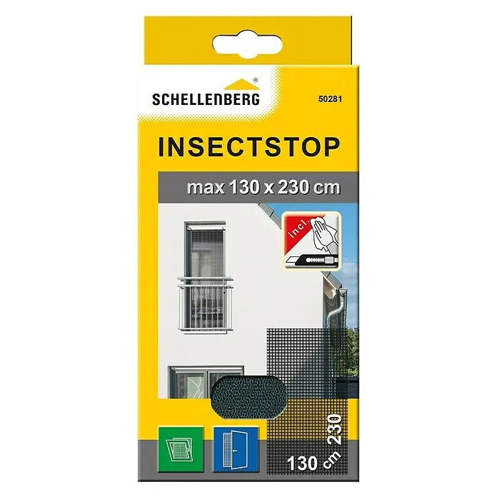 Schellenberg Mosquitera - An x Al: 130 x 230 cm, Color tejido: Antracita - Vista frontal