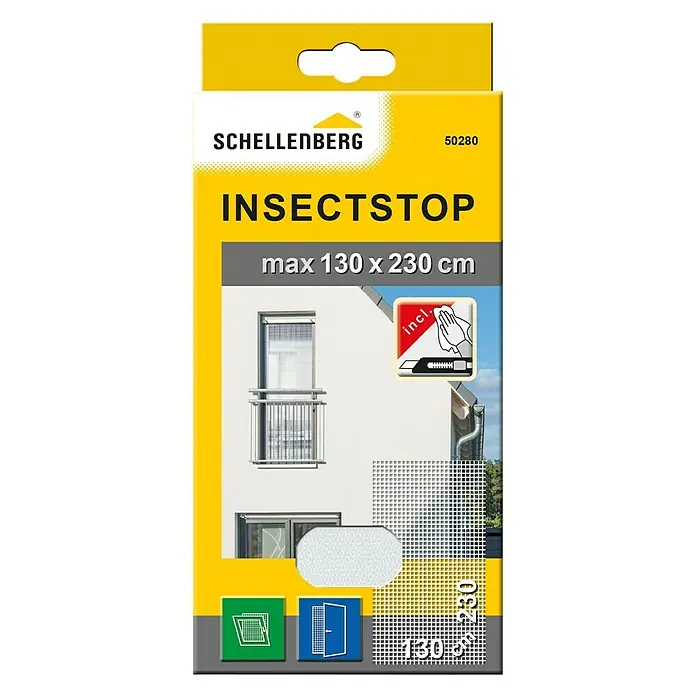 Schellenberg Mosquitera - An x Al: 130 x 230 cm, Color tejido: Blanco - Vista frontal