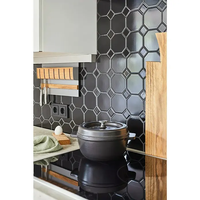 Mosaikfliese Octa G 940N - 30 x 30 cm, Schwarz, Matt - Stimmungsaufnahme
