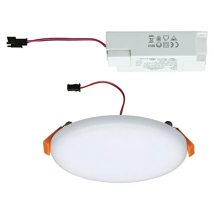 Paulmann Okrugla ploča s LED svjetlom - 8,5 W, Ø x V: 12,5 x 3,1 cm, Satin, Topla bijela - Dijagonalni pogled