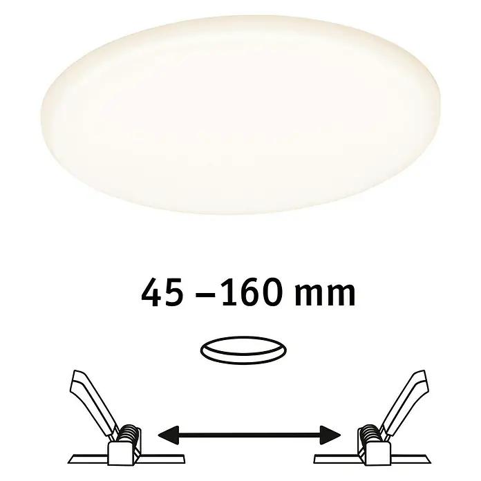 Paulmann LED-Panel rund Veluna VariFit - 17 W, Ø x H: 18,5 x 3,1 cm, Satin, Warmweiß - Diagonale Ansicht