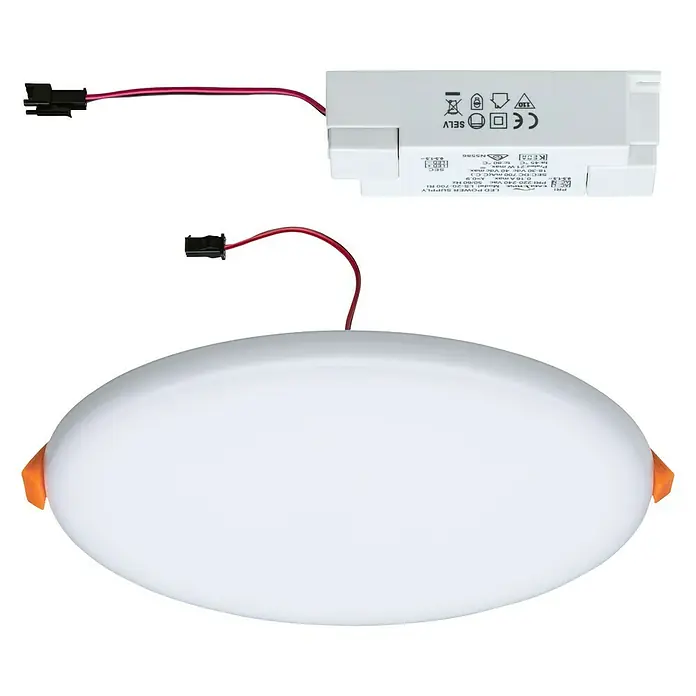 Paulmann Okrugla ploča s LED svjetlom - 17 W, Ø x V: 18,5 x 3,1 cm, Satin, Topla bijela - Dijagonalni pogled
