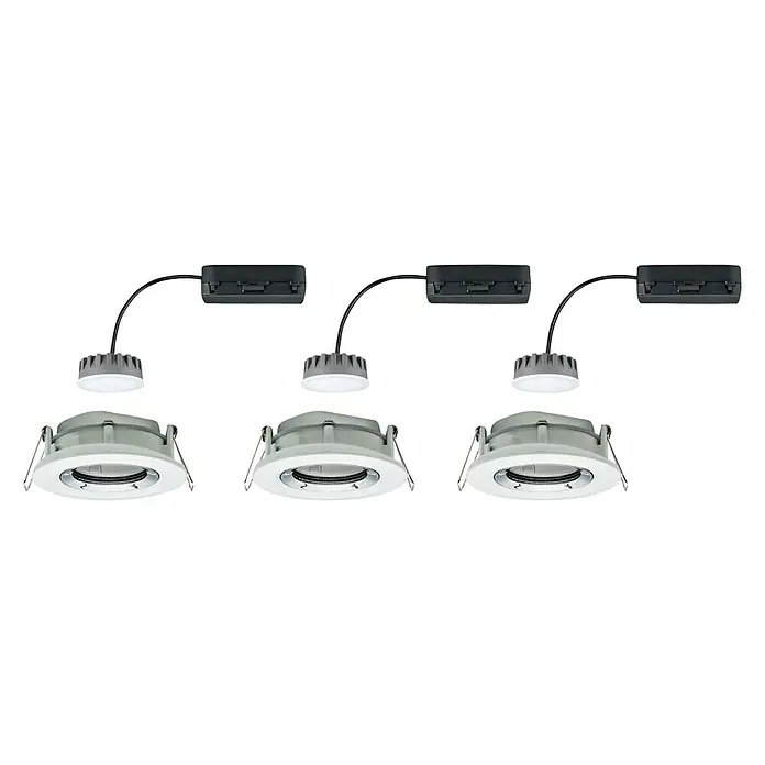 Paulmann LED-Einbauleuchten-Set Nova Plus - 6,8 W, Weiß, 3 Stk., Warmweiß, IP65 - Linke Seitenansicht