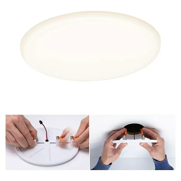 Paulmann LED-Panel rund Veluna VariFit - 17 W, Ø x H: 18,5 x 3,1 cm, Satin, Warmweiß, Dimmbar - Anwendungsbeispiel